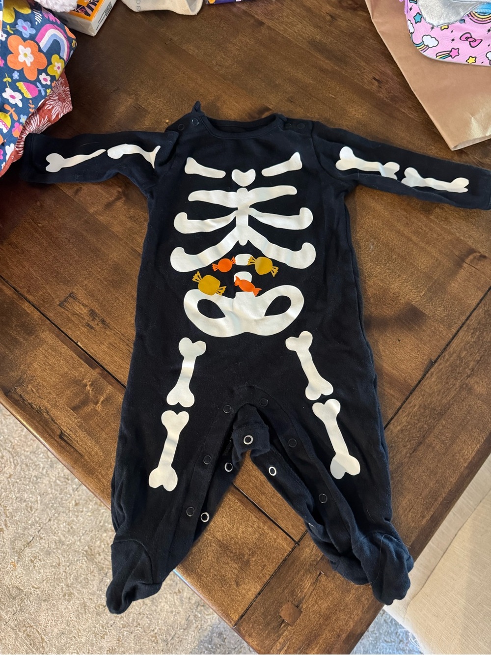 Carter's Black Skeleton Candy Footed One-Piece